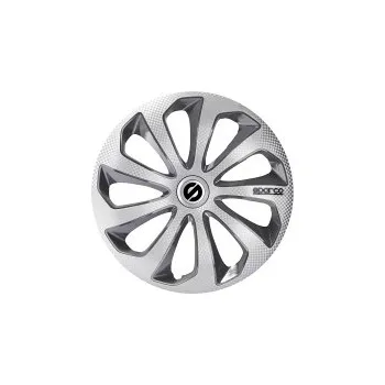Poklice na kolo Poklice na kola Sparco 15" model Sicilia (barva stříbrná/šedá/carbon) - 4 kusy SLEVA 13%