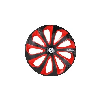 Poklice na kolo Poklice na kola Sparco 15" model Sicilia (barva černá/červená/carbon) - 4 kusy SLEVA 13%