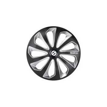 Poklice na kolo Poklice na kola Sparco 16" model Sicilia (barva černá/stříbrná/carbon) - 4 kusy SLEVA 13%