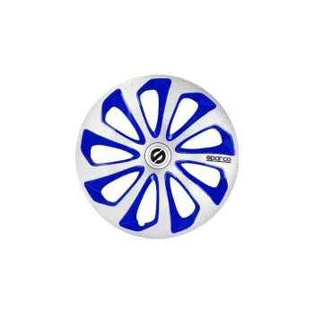 Poklice na kolo Poklice na kola Sparco 15" model Sicilia (barva stříbrná/modrá/carbon) - 4 kusy SLEVA 13%