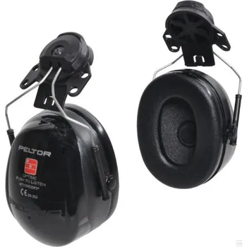 Sluchátka Sluchátka Push to listen Peltor, upínání na přilbu (Speciální sluchátka umožňují poslouchat komunikaci v hlučném prostředí, filtr lze zapnout stisknutím tlačítka na boku sluchátka)