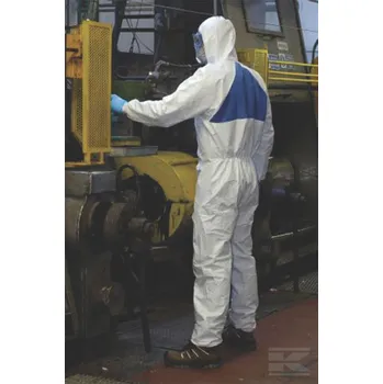Jednorázová kombinéza Comfort 4540 (Jednorázová kombinéza se třídou ochrany 5/6, lepší cirkulace vzduchu prodyšný zadní díl, ochrana před stříkanci kapalných chemikálií)