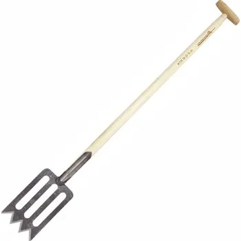 Rýč Kovaný rýč Krumpholz Spork, odlehčený, 1,5kg (1381) (Ručně kovaný zahradnický rýč s jasanovou násadou 90 cm, rozměry 250x155mm, speciální rýč s ostrými zuby na drny a okraje trávníku)