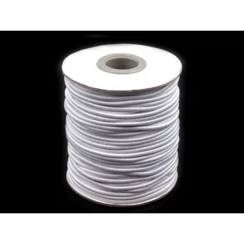 Výtvárné potřeby Guma, pruženka kulatá kloboučnická bílá 1mm, metráž