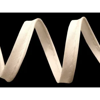 Stuha Paspulka saténová, výpustek 10 mm slonová kost, metráž