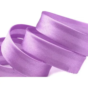 Šikmý proužek saténový barva levandulová šíře 15mm zažehlený