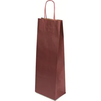 Dárková taška AFIN Akce ihned dárková papírová taška na víno 15x8x40 cm pro 1 láhev 0,75 l sulfát tmavě červená