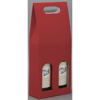 Kartonová krabička na víno 2 láhve 0,75l vínová