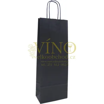 Dárková taška AFIN Akce ihned dárková papírová taška na víno 14x8x39 cm pro jednu láhev 0,75 l sulfát modrý