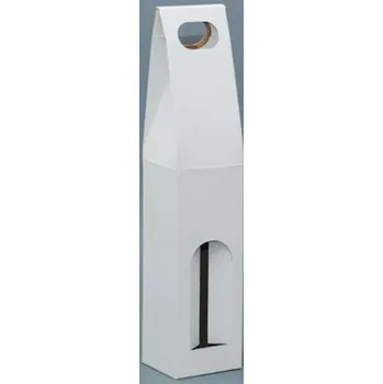 Kartonová krabička 8x8x40 cm na víno 0,75L bílá lepená