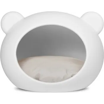 Pelíšek pro psa Guisapet plastový pelíšek pro psy bílý, polštář šedý