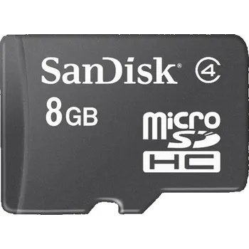 Paměťová karta SanDisk microSDHC 8 GB Class 4 + SD adaptér (SDSDQM-008G-B35)