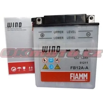 Motobaterie Fiamm (Itálie) Baterie Fiamm FB12A-A - Kawasaki ZX400 A / C2-C4 / D / F / H / K, 400ccm -