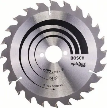 Pilový kotouč Pilový kotouč na dřevo Bosch Optiline Wood 190x30x2.6mm, 24 zubů