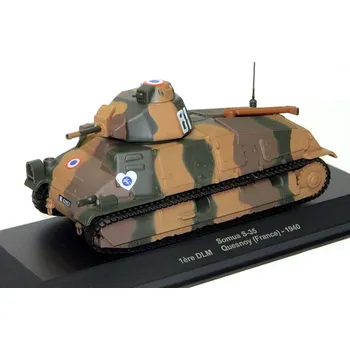 Plastikový model Eaglemoss - Somua S35, 1st DLM, Quesnoy, Francie, 1940, 1/43