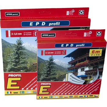 Těsnění do okna a dveří Těsnění profil E 9x4mm/6m HNĚDÉ