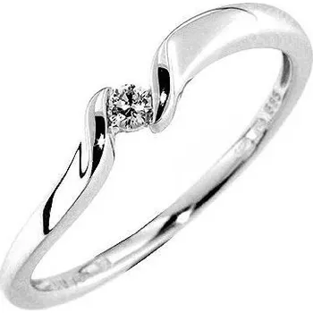 Prsten Prsten s diamantem, bílé zlato 3860690, Gems Manona