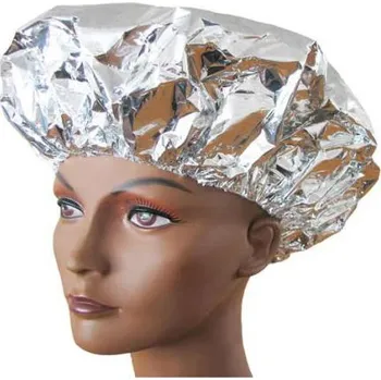 Příslušenství k barvení vlasů Čepice na trvalou ondulaci Duko pr. 35 cm, hliníková - 1 ks, stříbrná (18239)