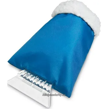 Autoškrabka modrá škrabka na okna s rukavicí