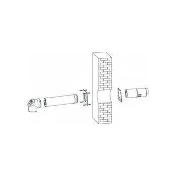 Kouřovod Odkouření kondenzační Buderus , stavební sada WH/WS přes zeď koaxiální, pr. 80/125 mm