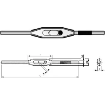Závitořezný nástroj Vratidlo ruční nastavitelné na závitníky ČSN 24 1126 2 - 4,5