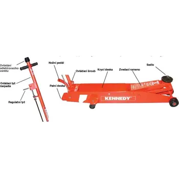 zvedák CROMWELL Zvedáky pojízdné hydraulické Heavy Duty KEN5036380K, KEN5036420K 5 tun