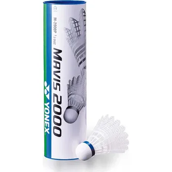 Badmintonový košíček Plastové míče YONEX MAVIS 2000 bílé zelený pruh - pomalé