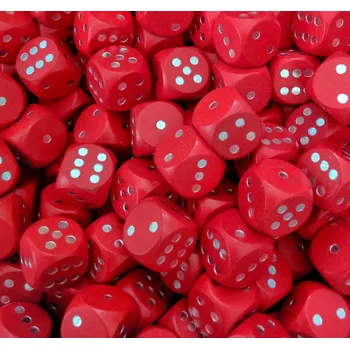 Příslušenství k deskovým hrám Kostka dřevěná 16 mm (tečky) - červená