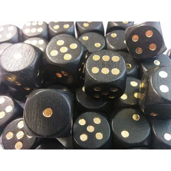 Příslušenství k deskovým hrám Kostka dřevěná 16 mm (tečky) - černá