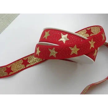 Stuha oboustranná červenozlatá
