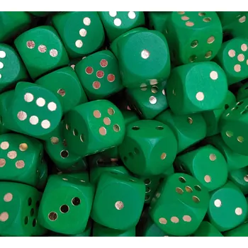 Příslušenství k deskovým hrám Kostka dřevěná 16 mm (tečky) - zelená