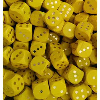 Příslušenství k deskovým hrám Kostka dřevěná 16 mm (tečky) - žlutá