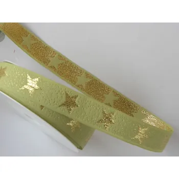 Stuha oboustranná zelenozlatá