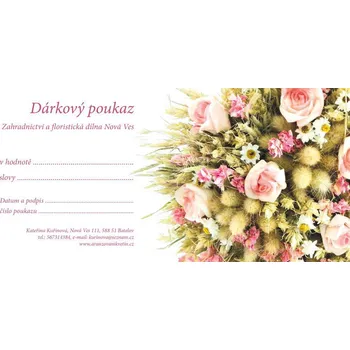 Dárková krabička dárkový poukaz aranžmá 500