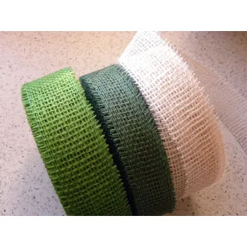 Stuha jutová světle zelená 5cm