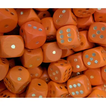 Příslušenství k deskovým hrám Kostka dřevěná 16 mm (tečky) - oranžová