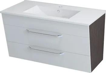 Koupelnový nábytek Sapho Kali umyvadlová skříňka 89 x 50 x 45 cm wenge/bílá