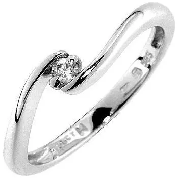 Prsten Prsten s diamantem, bílé zlato 386-0019, Gems Kornel z bílého zlata