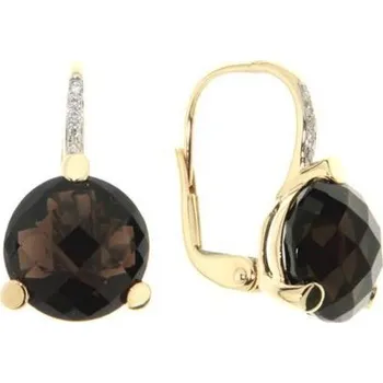 Prsten Náušnice s diamanty, záhněda, kolekce Natural, žluté zlato 3830344