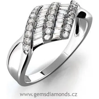 Prsten Zásnubní GEMS luxusní prsten s diamanty Laura, bílé zlato 3860276