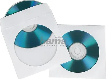 Optické médium Ochranný obal pro CD/DVD, 100ks/bal, bílý, balení PE fólie