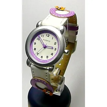 Hodinky Foibos Dívčí dětské bílo fialové hodinky Foibos 2773 s motivem kytiček (Foibos Dívčí dětské bílo fialové hodinky Foibos 2773 s motivem kytiček )