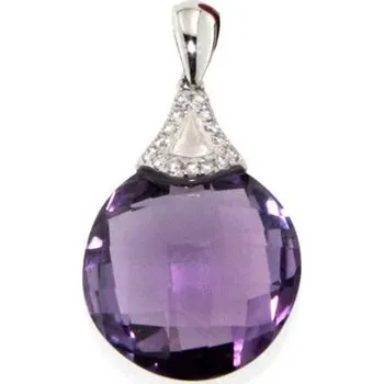 Prsten Luxusní přívěsek s diamanty, ametyst, kolekce Magic, bílé zlato (3870119)