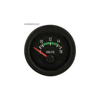 AUTOSTYLE Classic voltmetr -- rozsah 8-16V montážní průměr 52 mm -- bílé osvětlení čísel