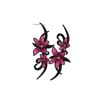 Samolepicí dekorace na vozidlo Samolepky na auto design Pink Tribal Flowers (rozměr 23x9cm) SLEVA 5%