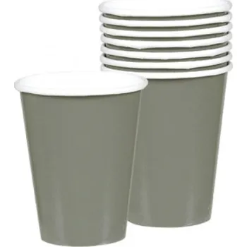 Jednorázové nádobí Kelímky papírové Silver 8ks 266ml 58015-18-66