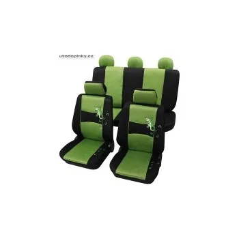 Potah sedadla Univerzální autopotahy typ Gecko barva černá/zelená (11-ti dílná sada pro celé auto)