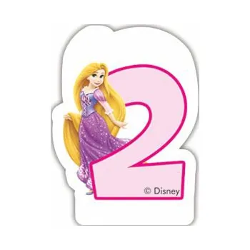 Dortová svíčka Procos Princess dortová svíčka bílá s růžovým číslem 2 a s princeznou p82895