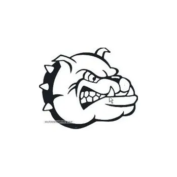 Samolepicí dekorace na vozidlo Samolepky na auto design Bulldog Head barva černá (rozměr 16x13cm) SLEVA 5%