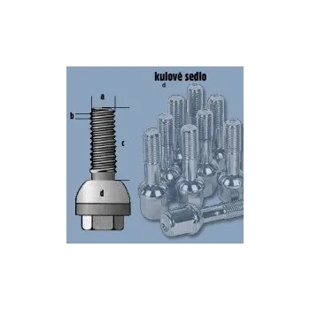 Šroubek na kolo Šroub kola M12x1,5x50mm kulové sedlo
